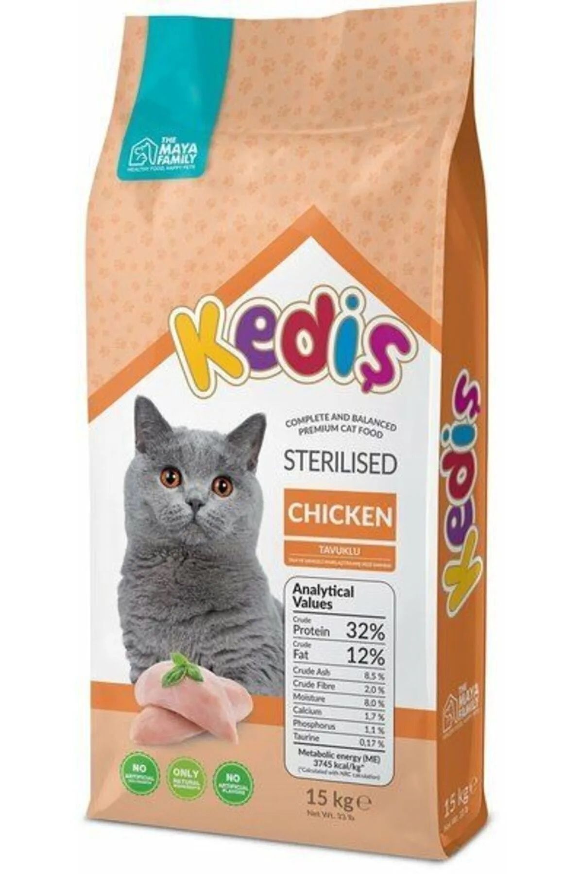 Yetişkin Kısırlaştırılmış Kedi Maması Tavuklu 15 KG