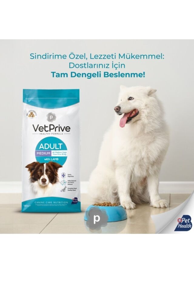 Vet Prive Orta ve İri Irk Yetişkin Köpek Maması Kuzu Etli 14 Kg