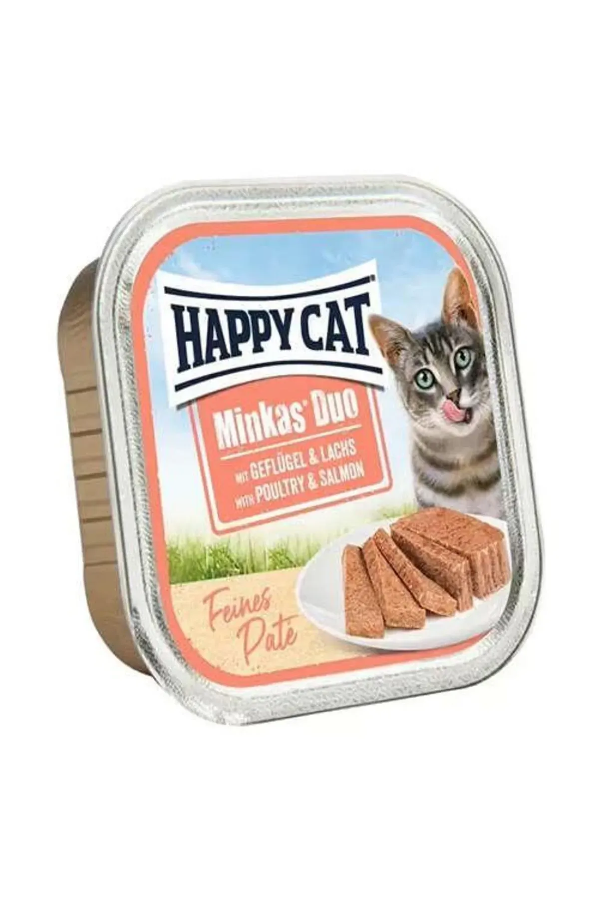 Happy Cat Minkas Duo Tavuk ve Somonlu Yetişkin Kedi Konservesi 100gr