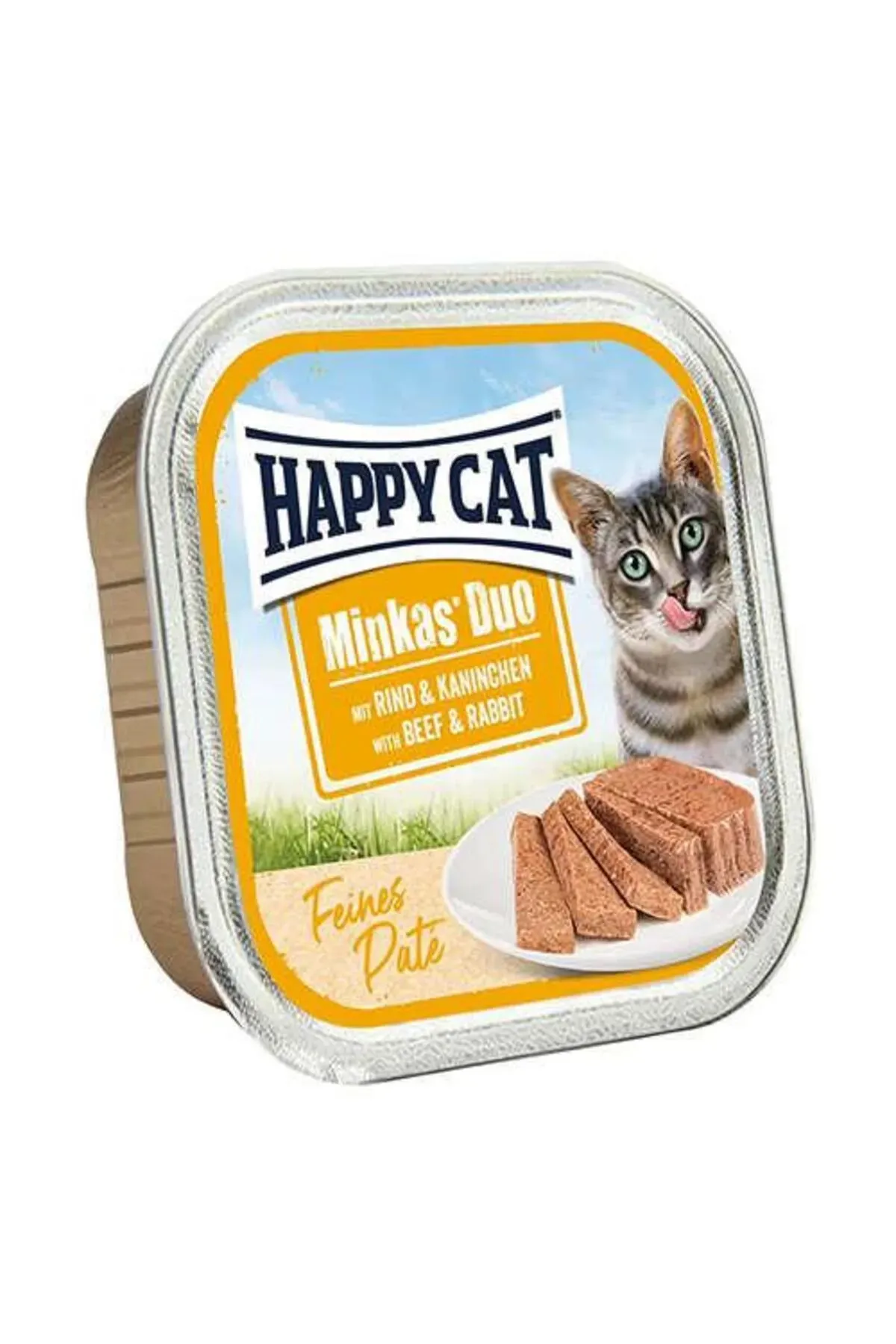 Happy Cat Minkas Duo Tavşan ve Sığır Etli Yetişkin Kedi Konservesi 100gr